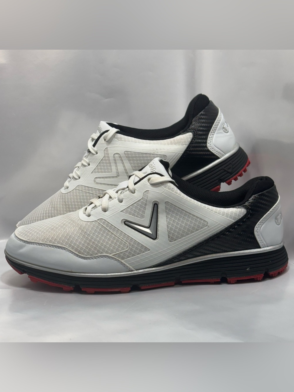 Callaway Balboa Vent Spikeless Golf Shoes White/Red CG102WK Men's US Size 11 2E